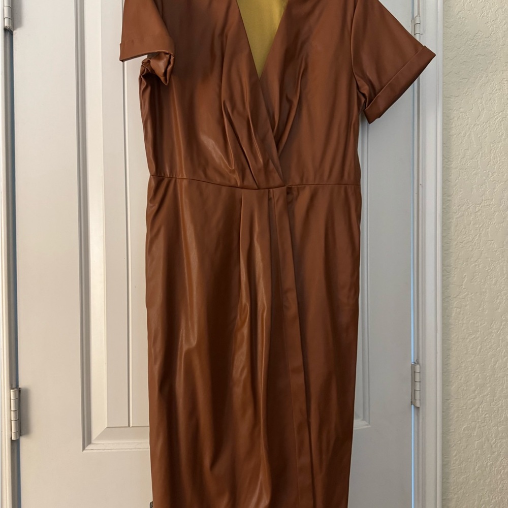 Elegant Brown Wrap Dress